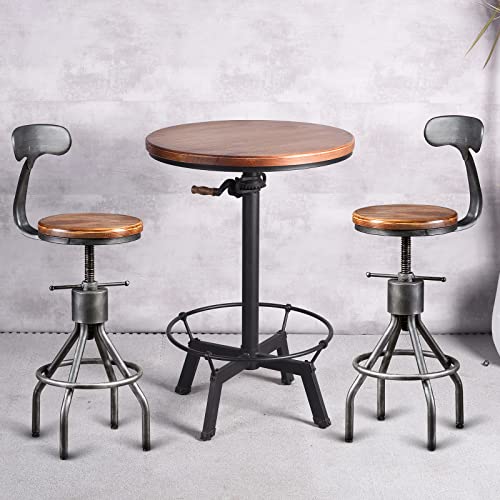 Bistro Bar Table 33.47 39.37inch and Bar Stools Set 23 33inch