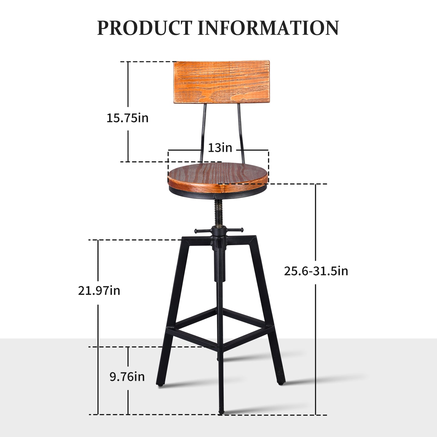 3 Piece Industrial Adjustable Bar Table Set, Kitchen Counter Height Dining Table with 2 Stools,Bar Table and Chairs Set,Bar Height Bistro Table and Swivel Pub Stools Pub Table Set