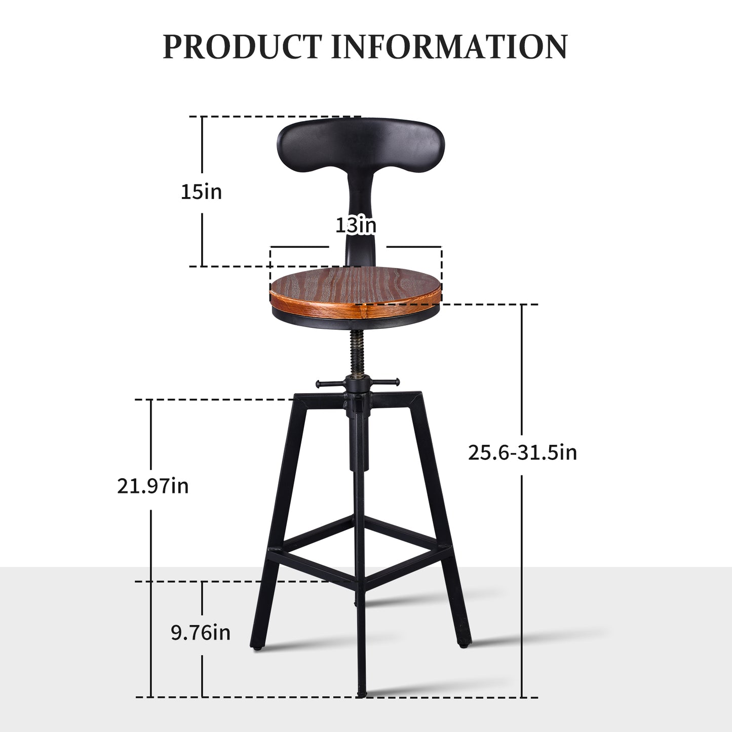 3 Piece Industrial Adjustable Bar Table Set, Kitchen Counter Height Dining Table with 2 Stools,Bar Table and Chairs Set,Bar Height Bistro Table and Swivel Pub Stools Pub Table Set