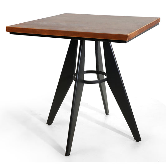 Premium Steel Bistro Table, Dining Table, Indoor Bar Table，Coffee Table, Heavy Duty Square Metal Side Table (27.6”L x27.6”W x28.15”H)