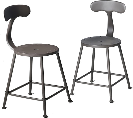 Set of 2 18.7 Inch Metal Stackable Restaurant Dining Chair Chairs Indoor/Outdoor - Metal Stackable Bistro Chairs-Backrest Chair for Bistro Cafe & Coffee Shop Rust Resistant