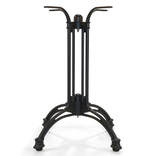 H27.6 Cast Aluminum Table Base with 4 Stable Feet, Decorative Openwork Design Table Leg Black