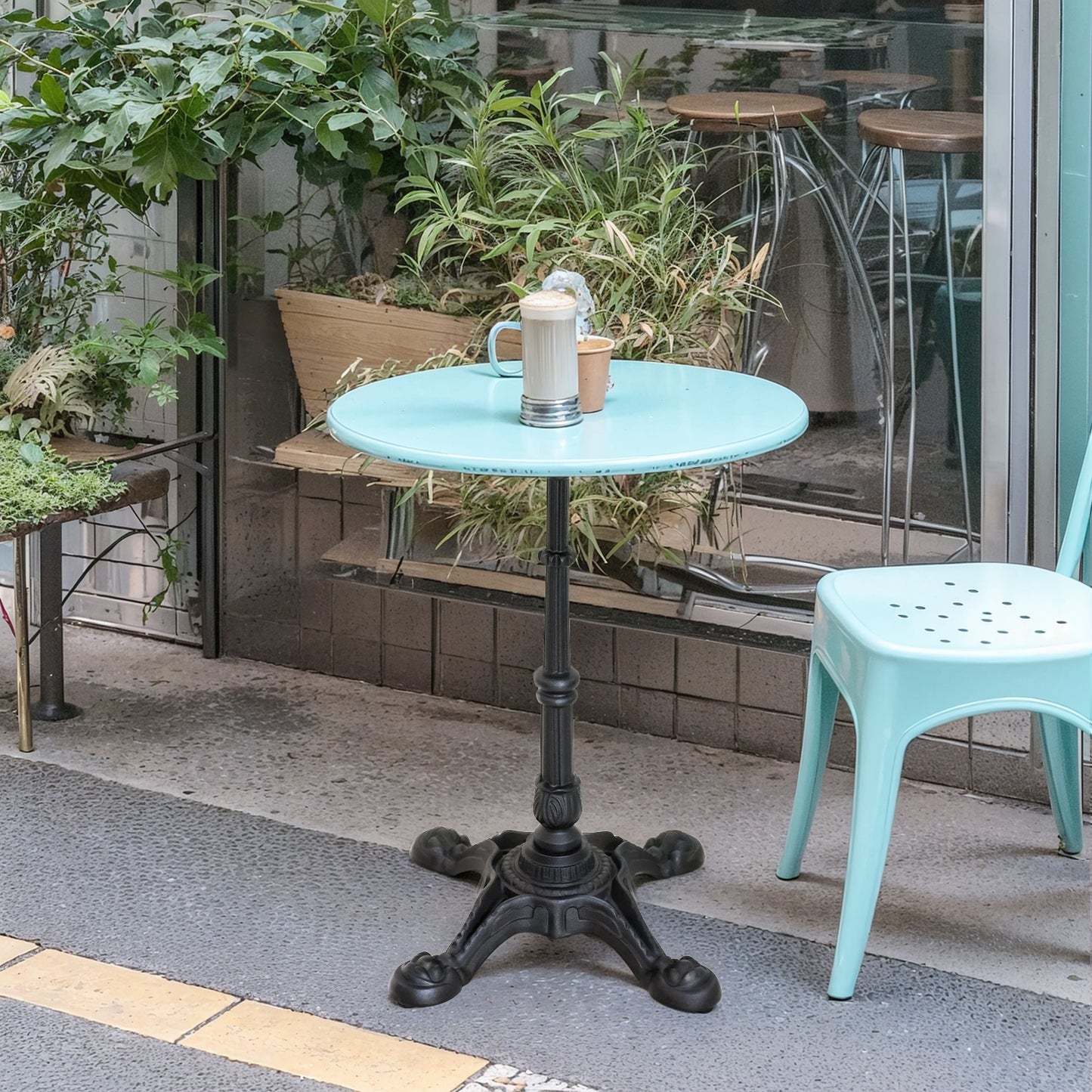 H27.95 Cast Iron Table Base with 4 tiger claw feet, Table Leg Black