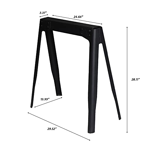 Black Steel Table Legs Solid Iron Support Feet Bar Laptop Desk DIY Bench Legs Office Furniture Legs Tube Table Legs Set of 2 (A-Leg)