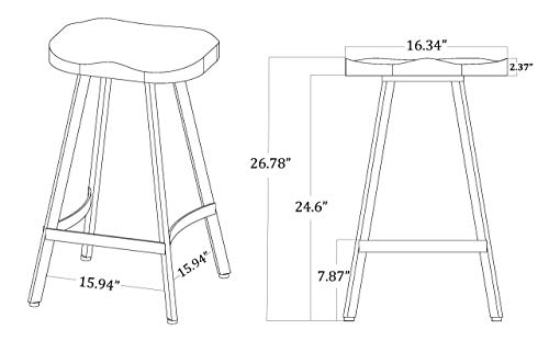 Industrial Bar Stool Saddle Seat-26.77 inch hotsell Counter Height