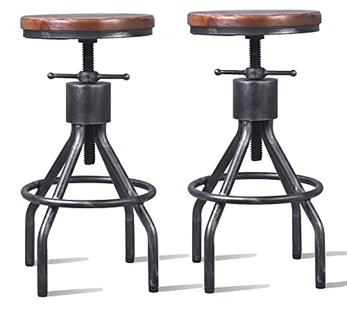 Crank Handle Bar Table 33.5 39.4 Inch Tall and Counter Bar Stool