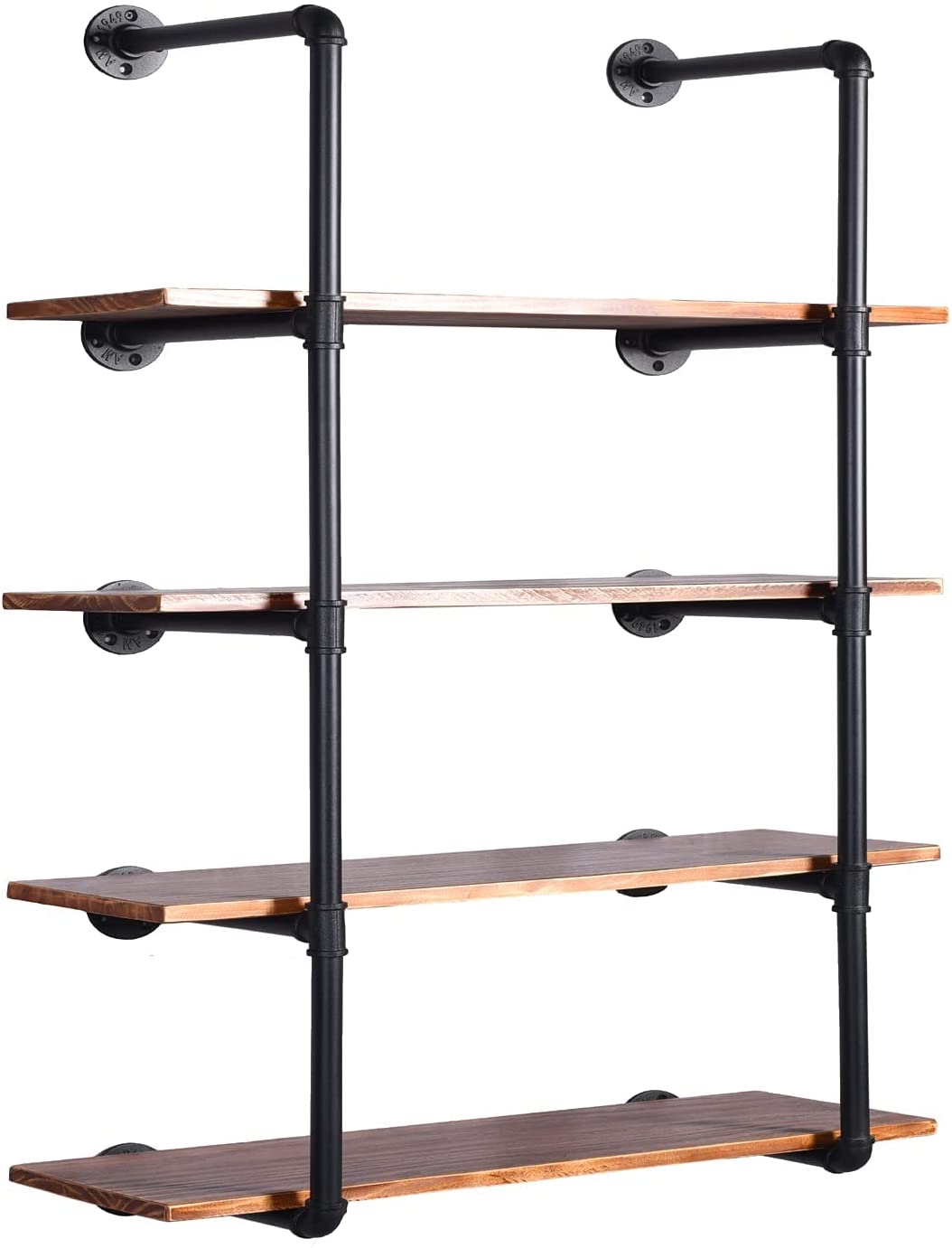 DIY Industrial Black Pipe Bookshelf Wall Ceiling Mounted Open Bookshelf Parts Bracket Kit DIY Project